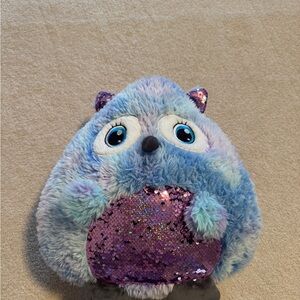 Plush Stuffed Animal with Purple Sequins